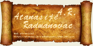 Atanasije Radmanovac vizit kartica